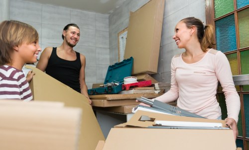 Packed household items stored safely in a Kew storage unit