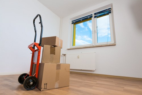 Careful packing for flat removals in Kew with labeled boxes