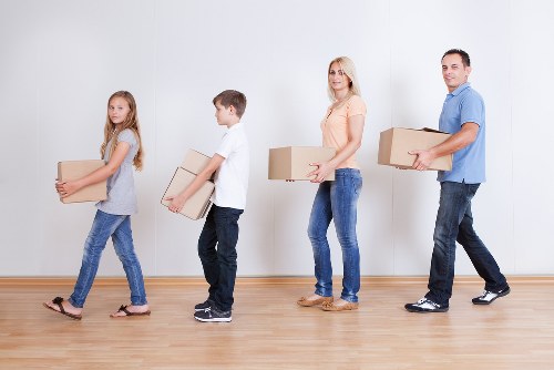 Packed storage boxes and furniture for long-term storage in Kew